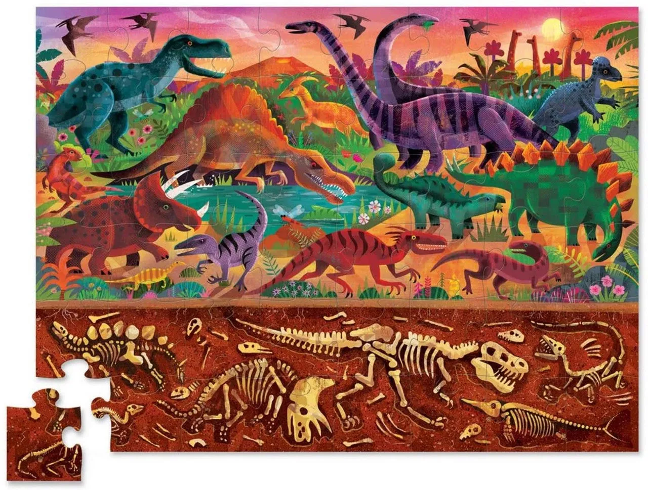 48-pc Above & Below-Dinosaur World