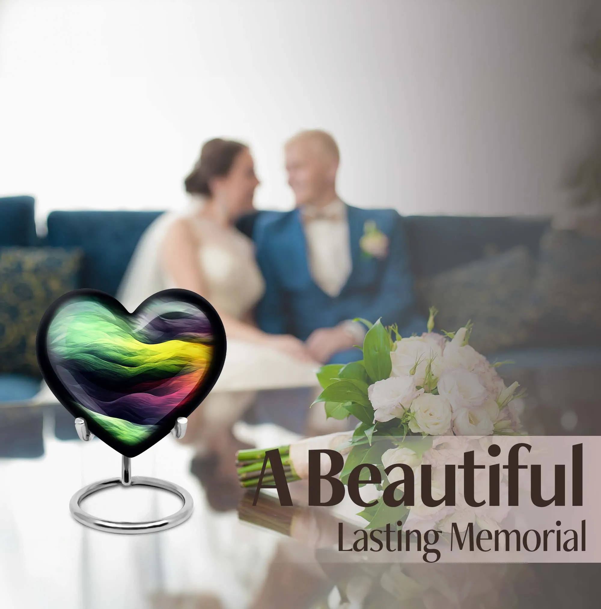 Abstract Memorial Urn For Ashes - Container For Human Ashes