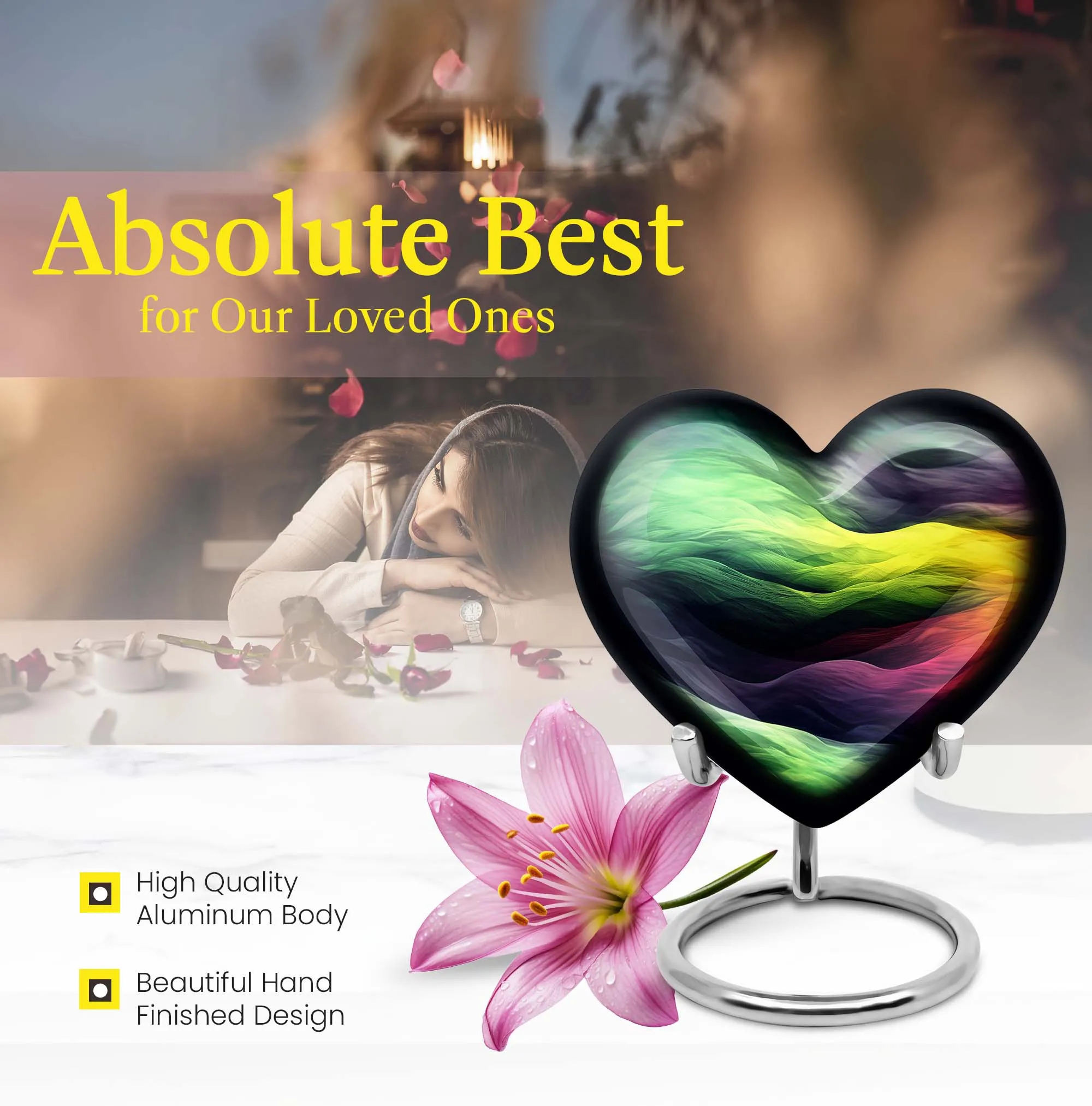 Abstract Memorial Urn For Ashes - Container For Human Ashes