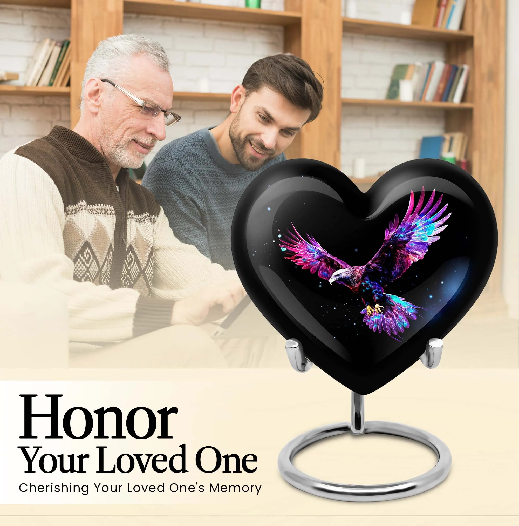 Eagle Sovereign: Cremation Urn Featuring Wolf Howling Design