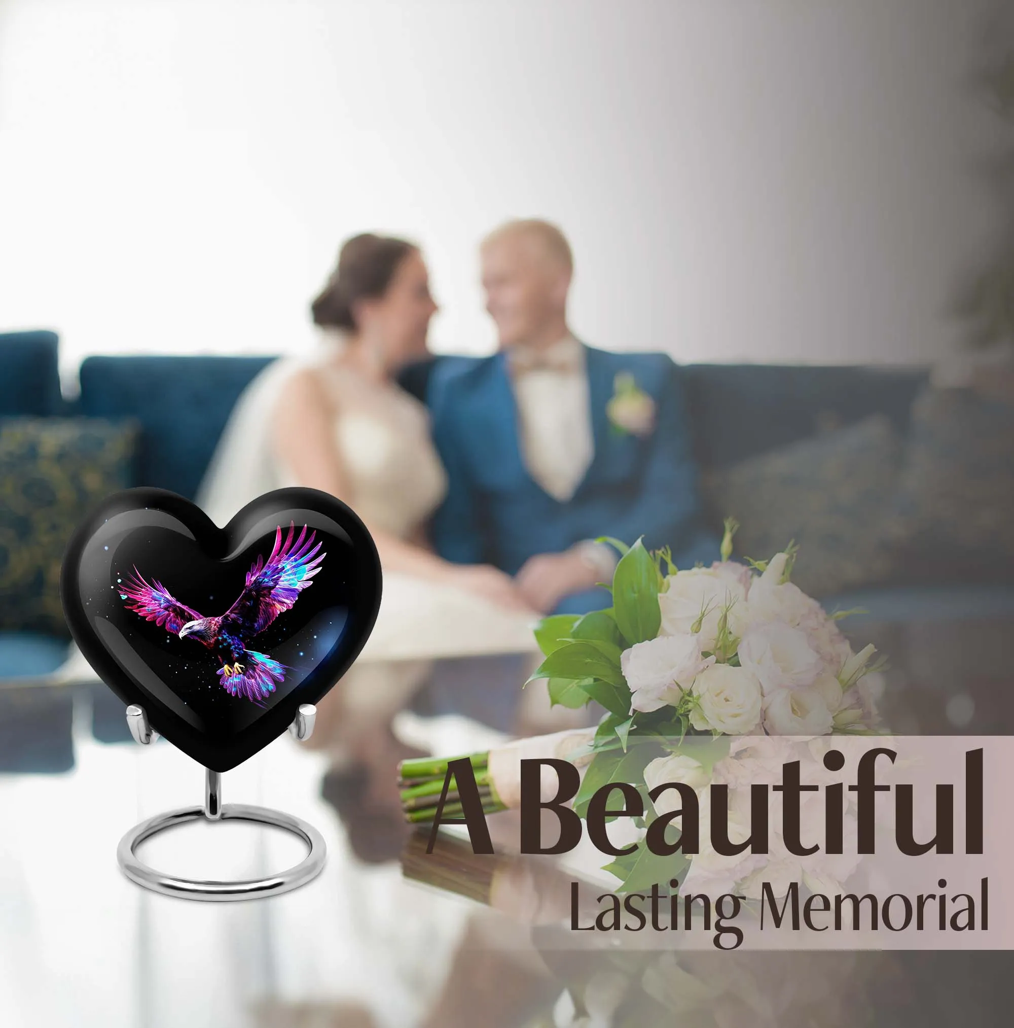 Eagle Sovereign: Cremation Urn Featuring Wolf Howling Design