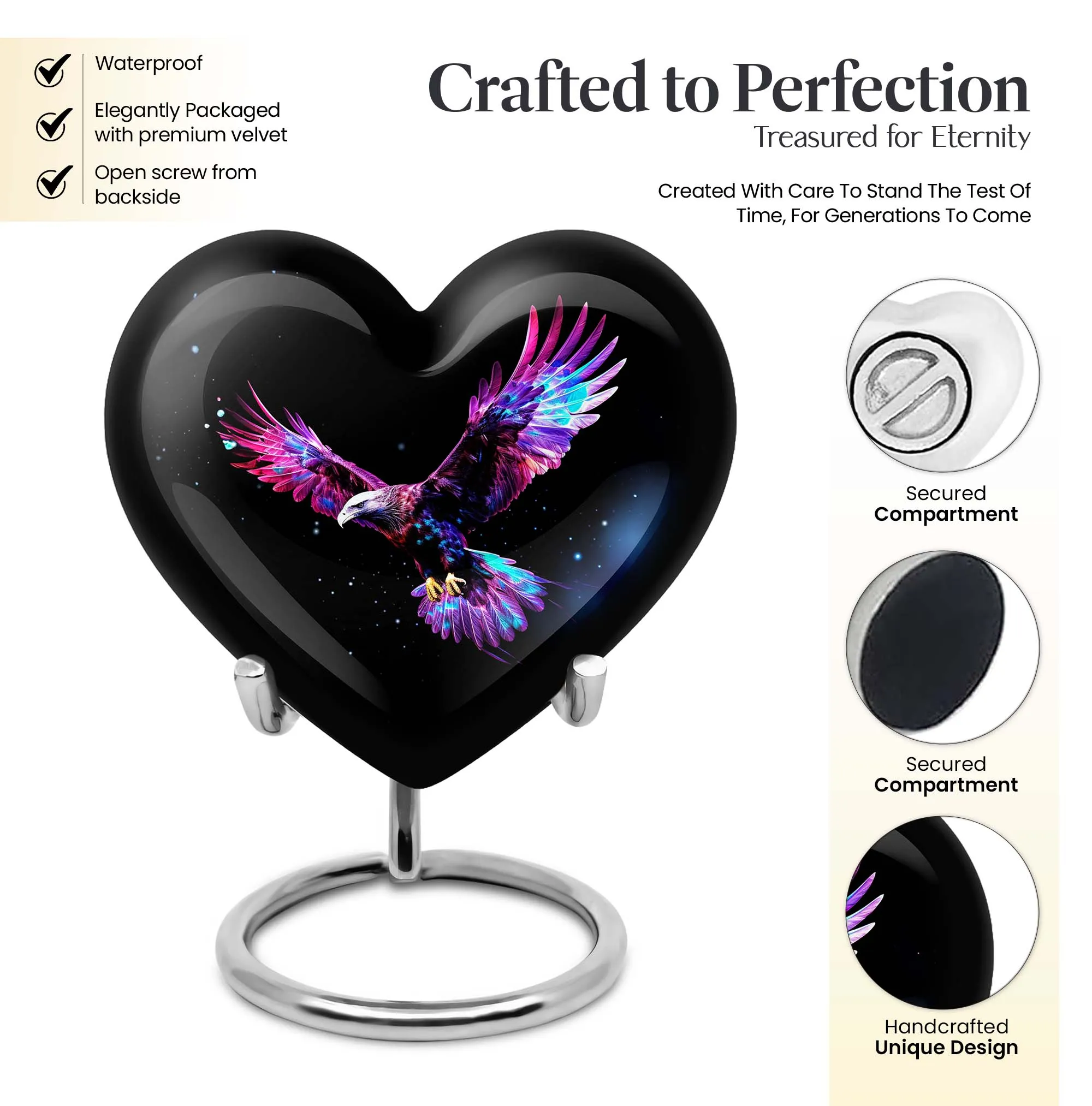 Eagle Sovereign: Cremation Urn Featuring Wolf Howling Design