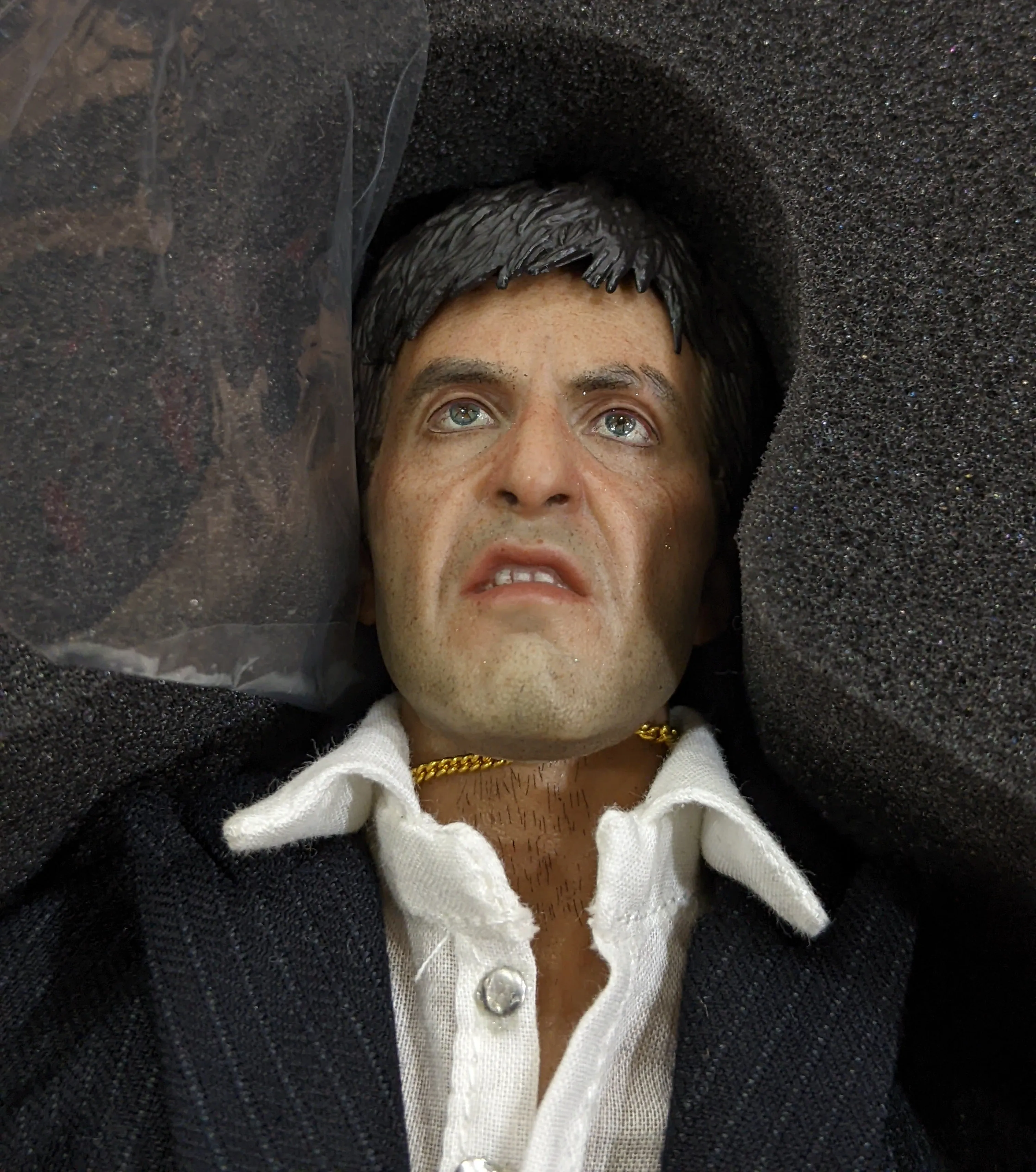 Enterbay Real Masterpiece 1/6 Scarface Tony Montana (The War Ver.) Sixth Scale Action Figure *Open Box*