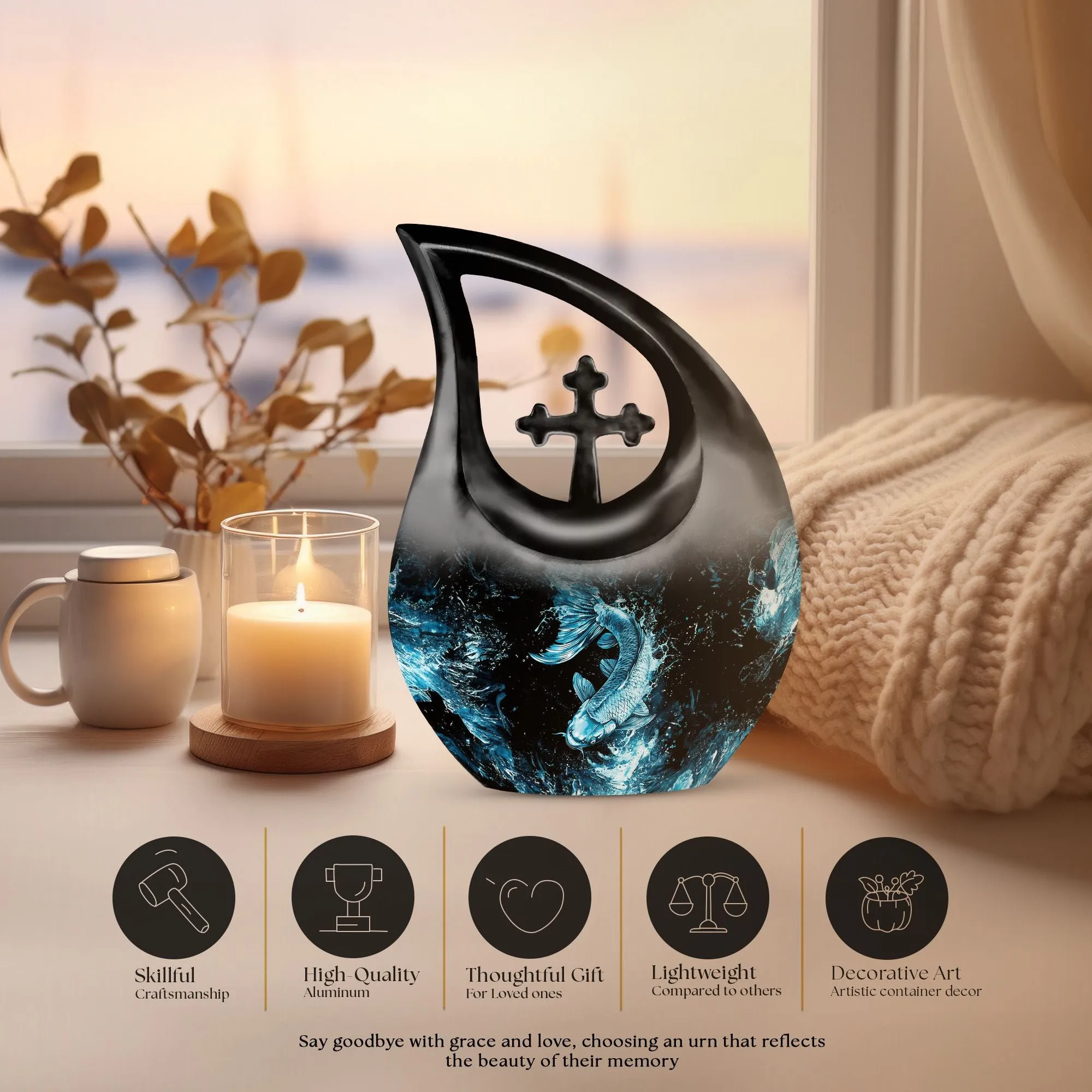 Fish Urn Memorial- Personalized Container For Human Ashes