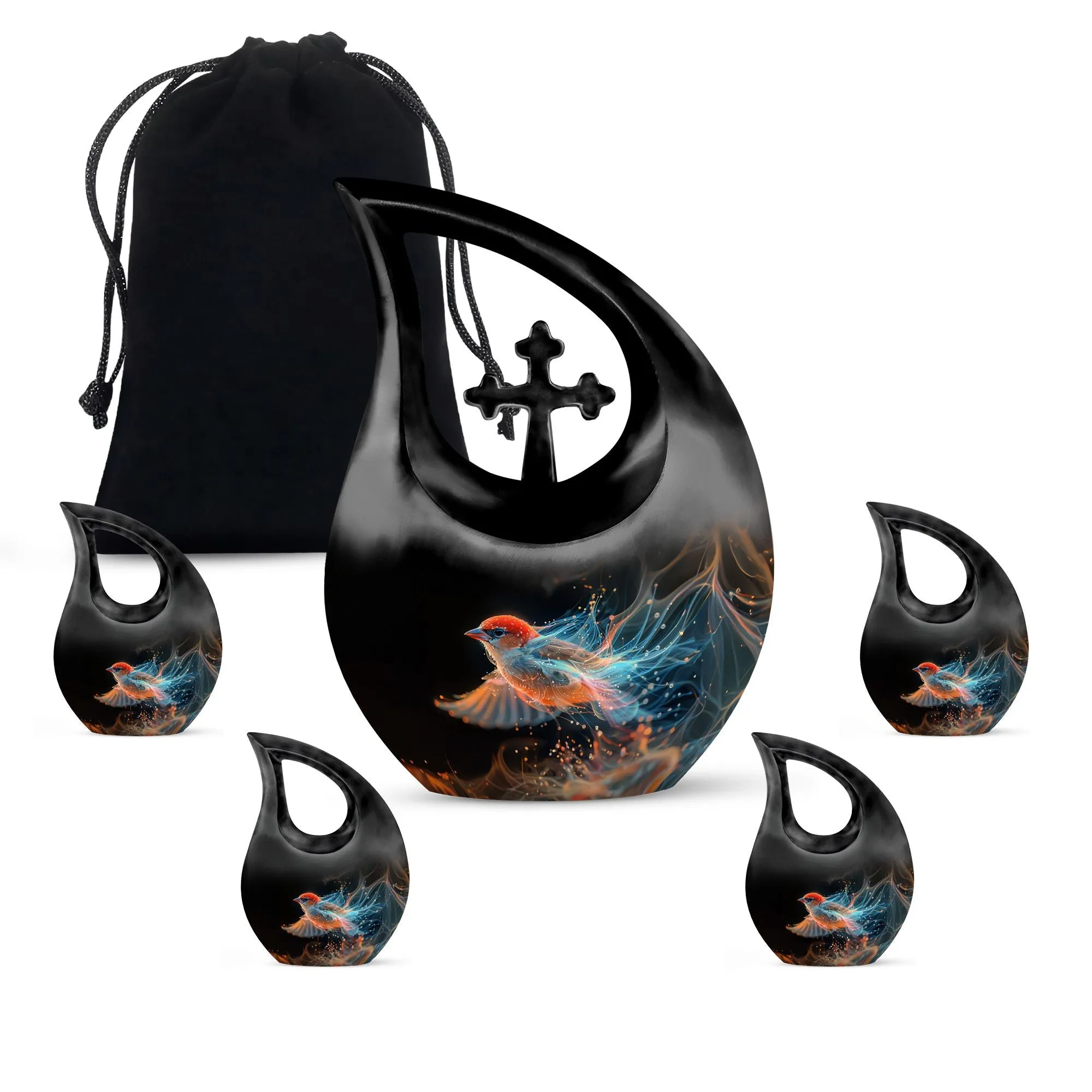 Flame Songbird Urn: Containers Cremation Urn For Human Ashes