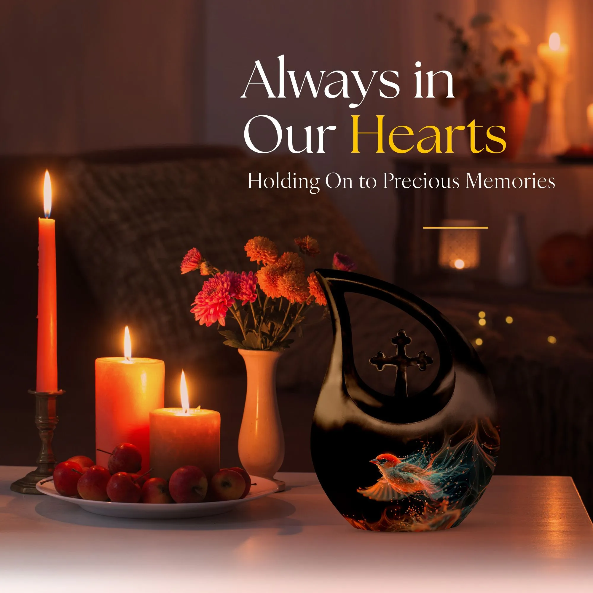 Flame Songbird Urn: Containers Cremation Urn For Human Ashes
