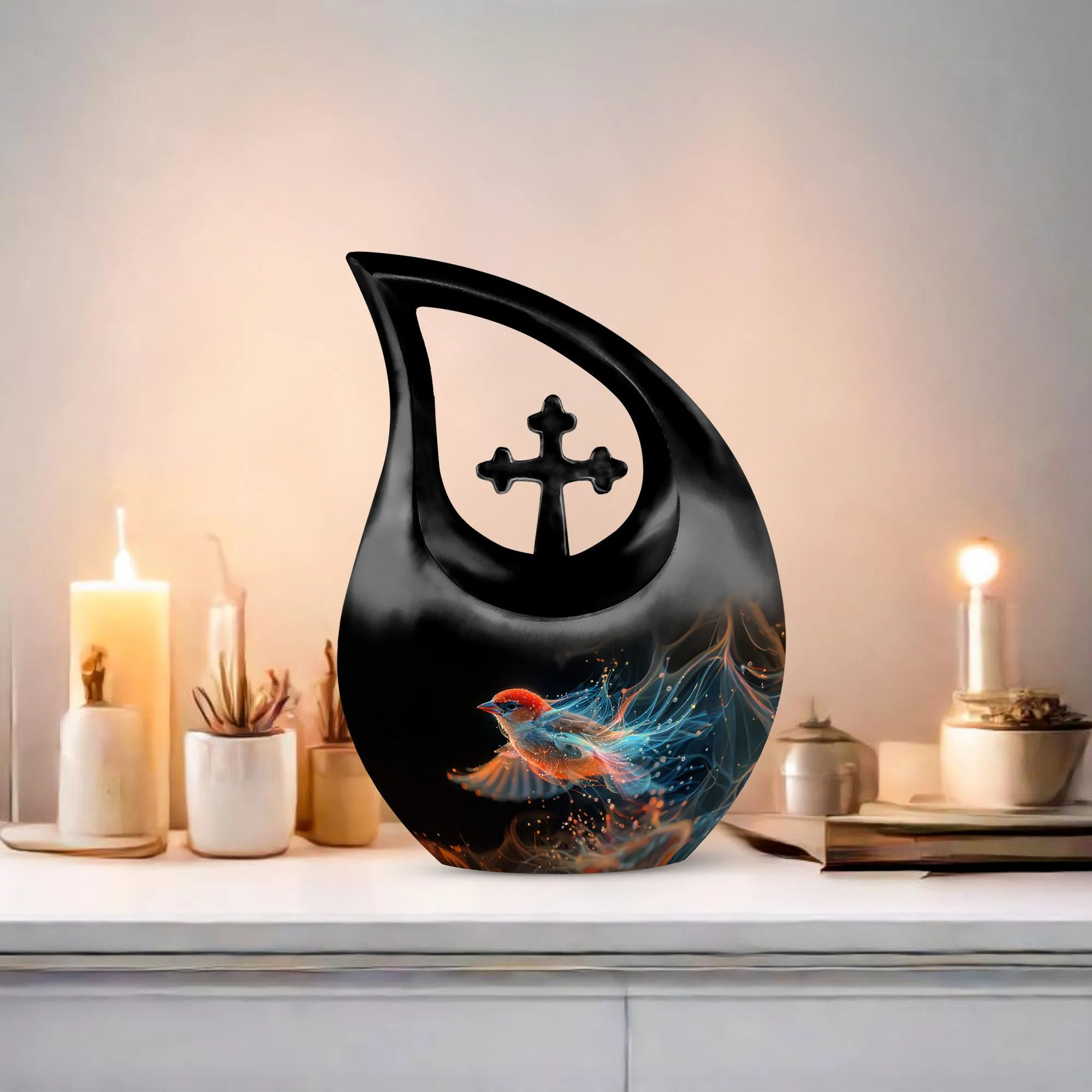 Flame Songbird Urn: Containers Cremation Urn For Human Ashes