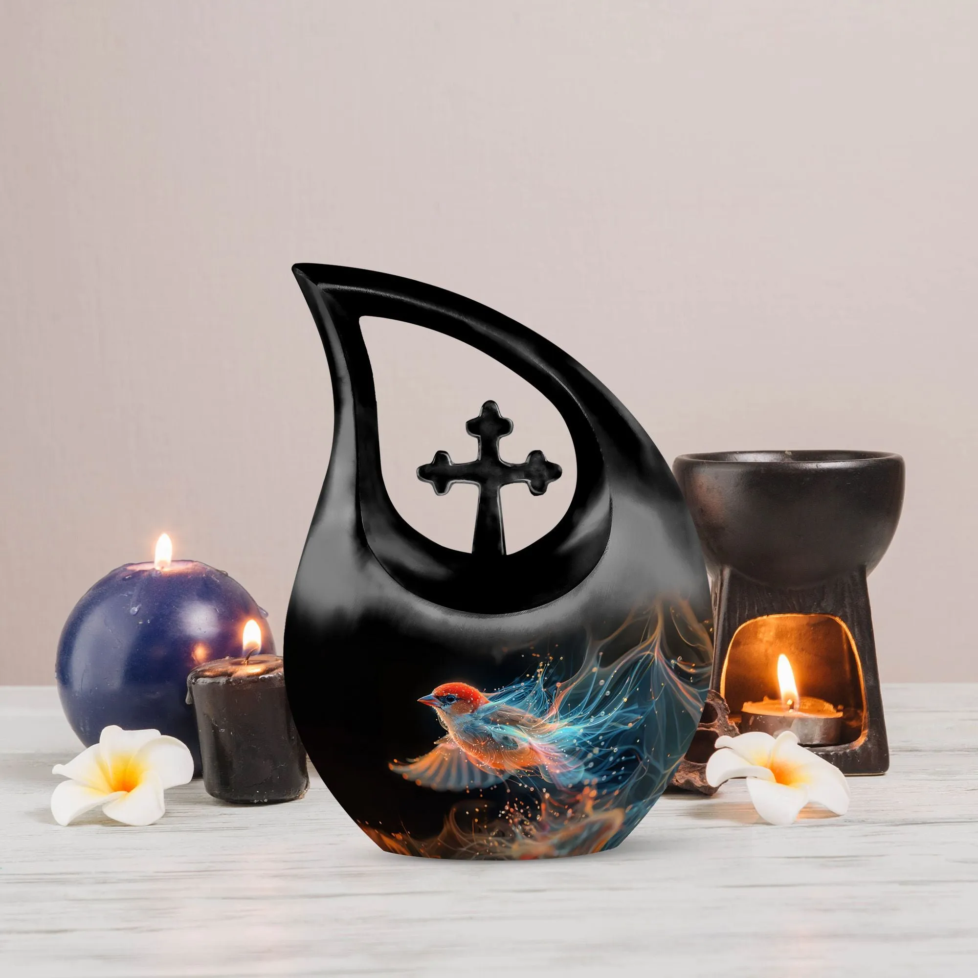 Flame Songbird Urn: Containers Cremation Urn For Human Ashes