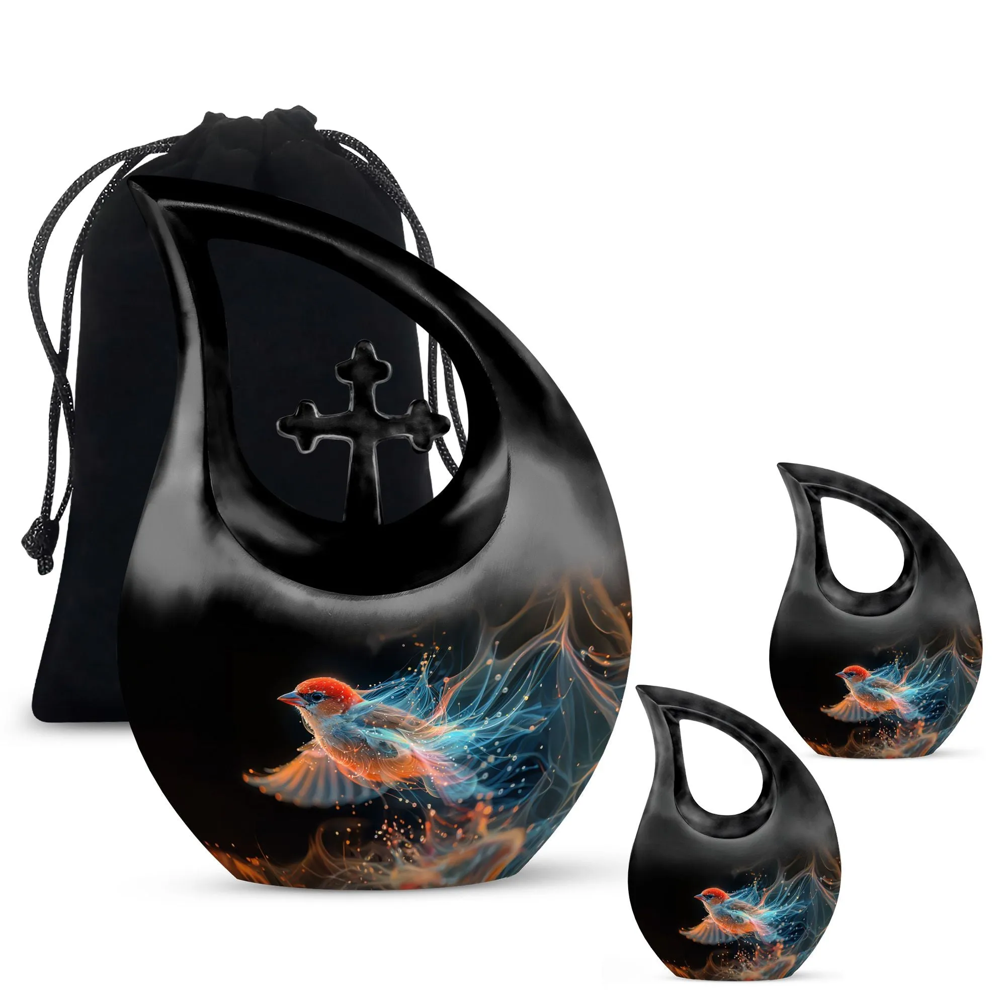 Flame Songbird Urn: Containers Cremation Urn For Human Ashes