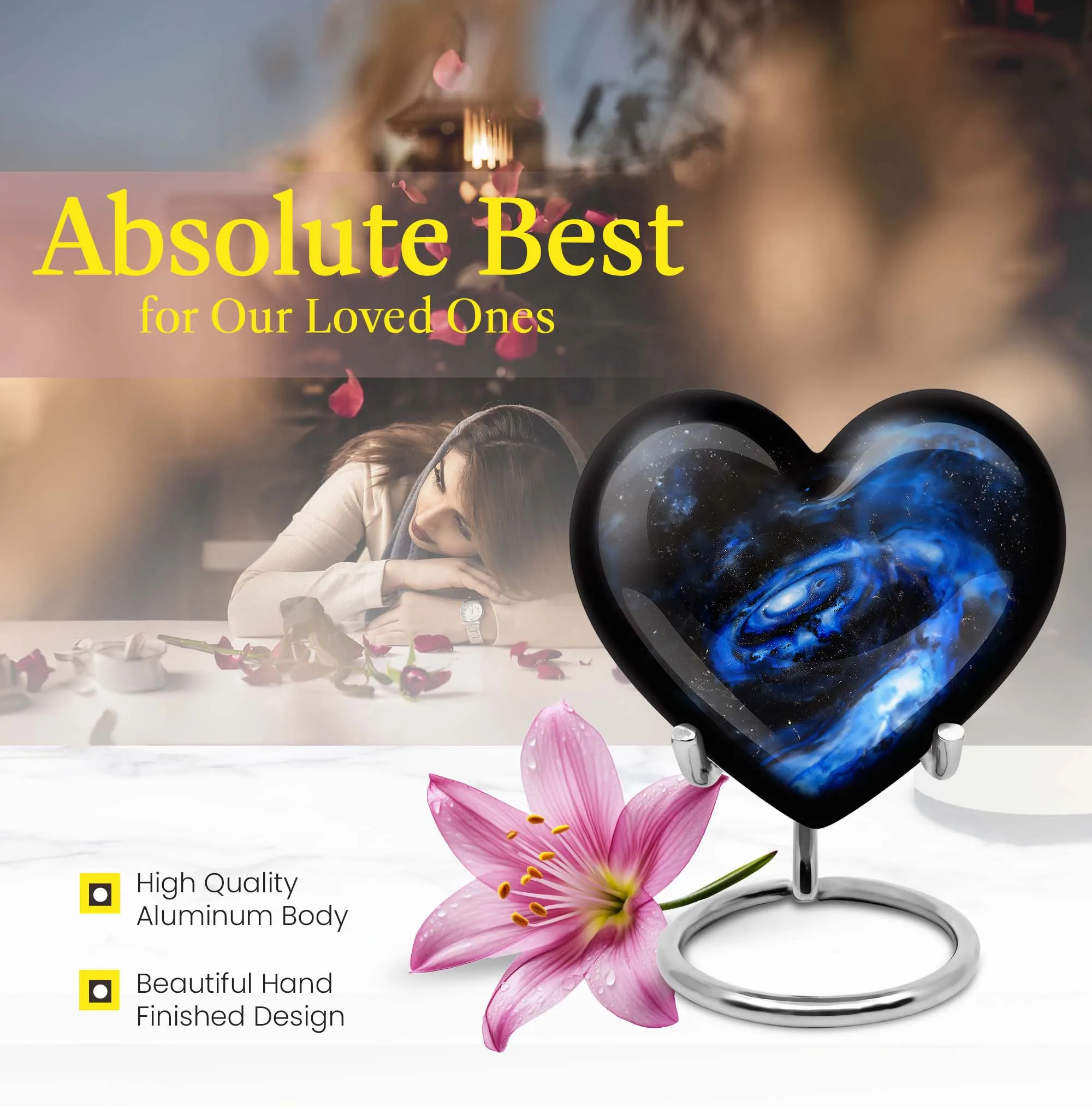 Galaxy Urn Cremation Keepsake - Funeral Emblem for Women