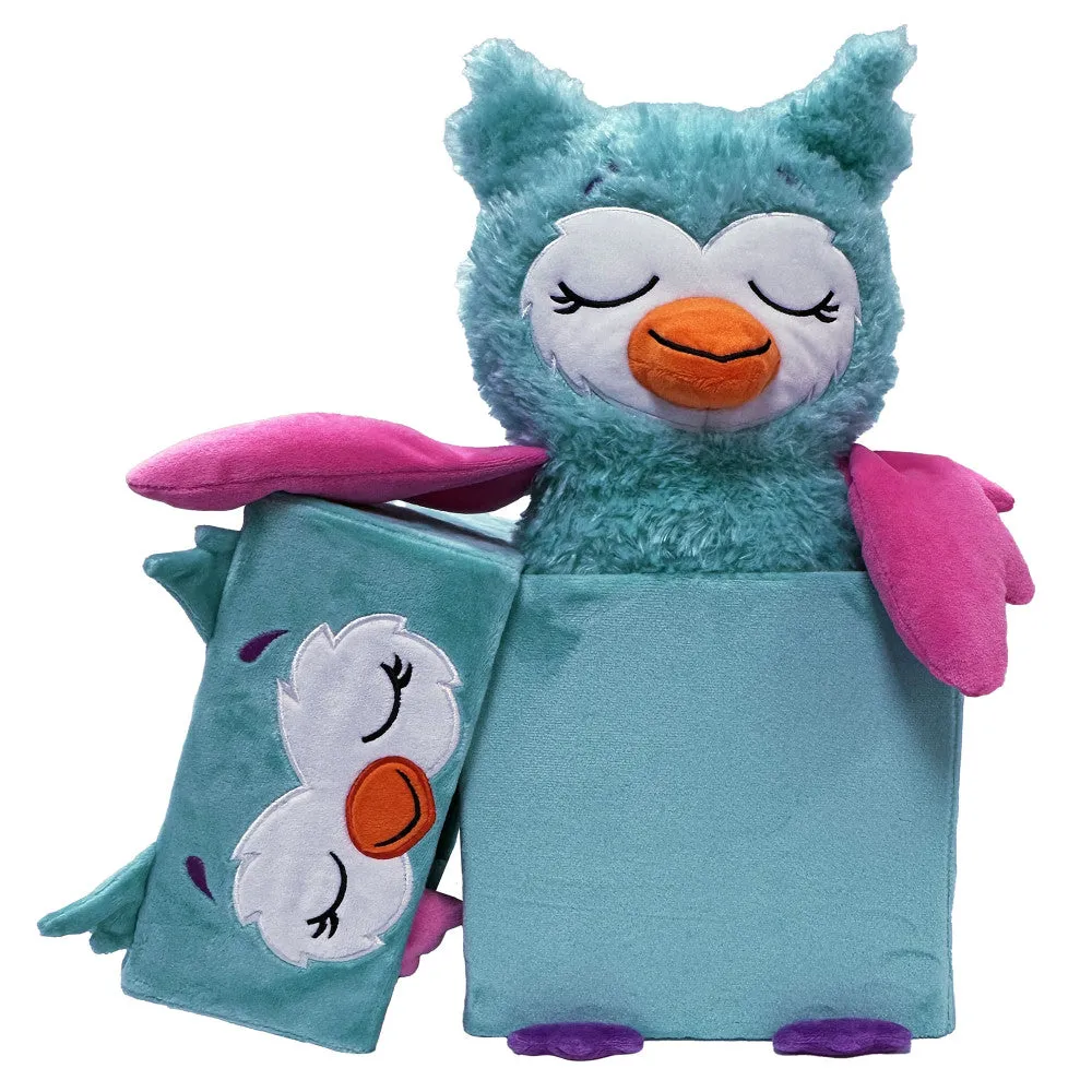 Happy Nappers Adorable Storables 15 inch Owl Plush - Teal & Pink