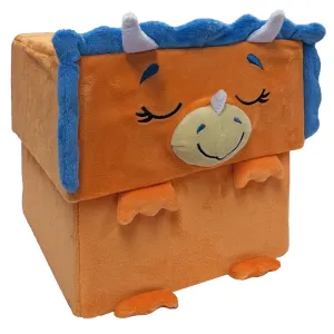 Happy Nappers Dino Triceratops 15 inch Plush Toy - Brown/Blue