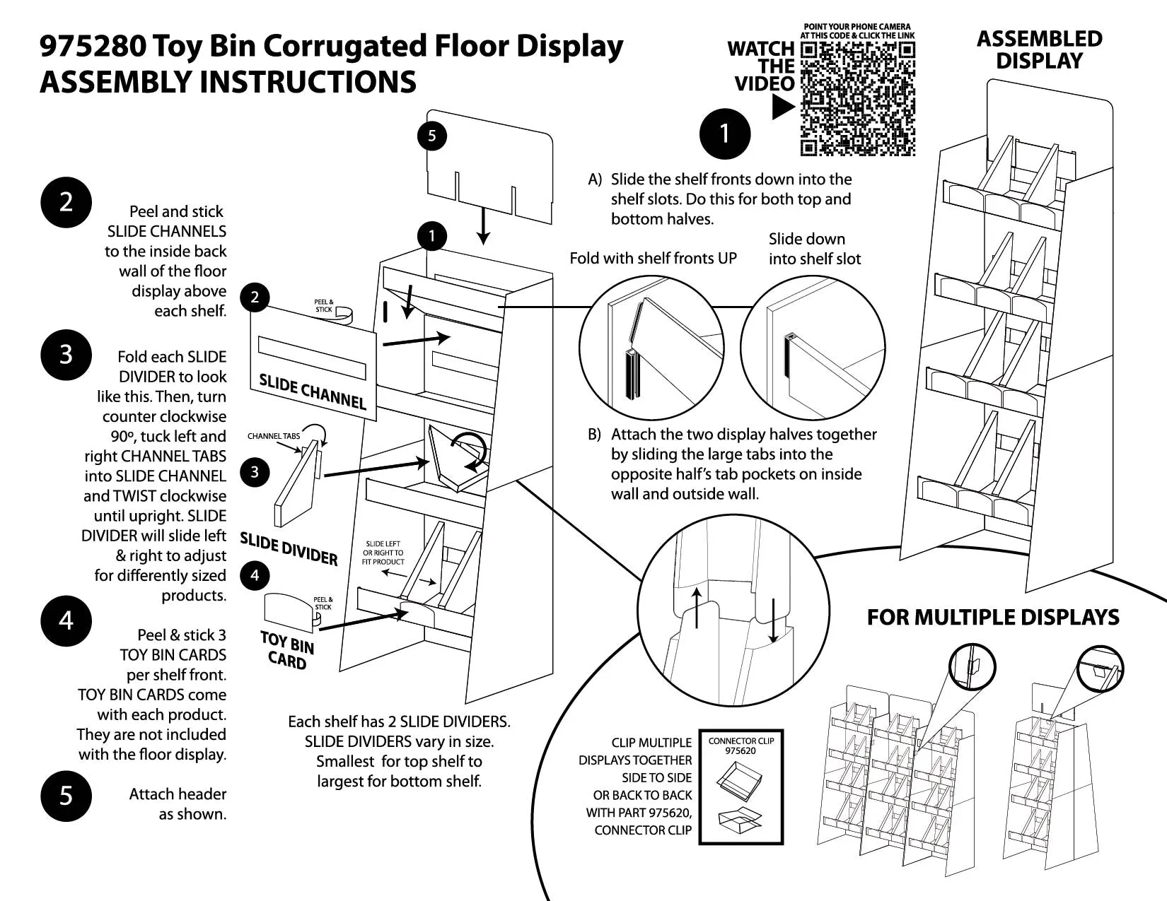 Merchandising Fixture - Corrugated So Much Fun Toy Bin Floor Display ONLY 975280
