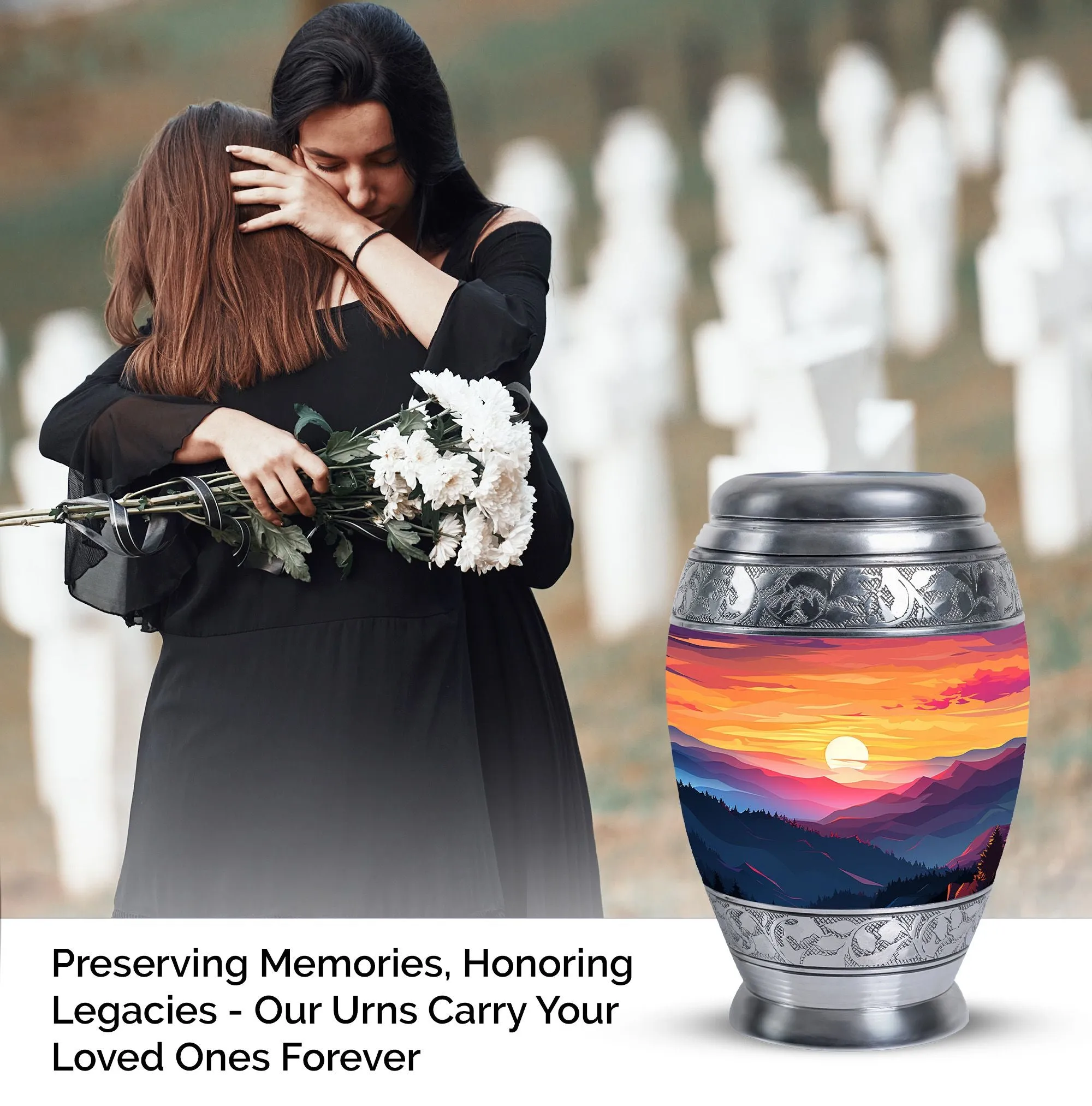 Mountains Large Funeral Urns – Cremation & Burial Ash Holders