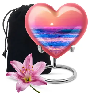 Ocean Waves Companion: Butterfly Desire Heart Urn for Loved Ones