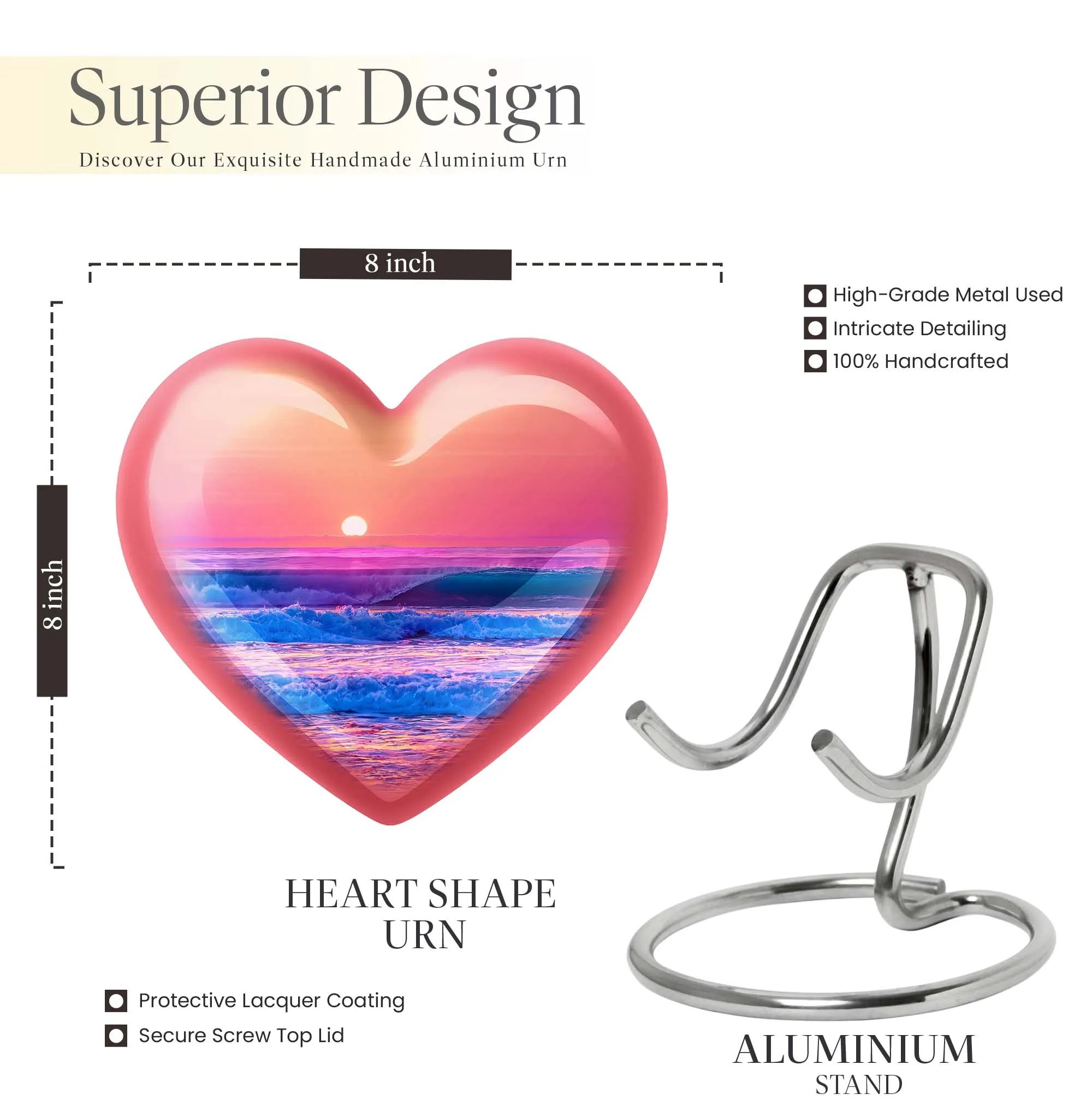 Ocean Waves Companion: Butterfly Desire Heart Urn for Loved Ones