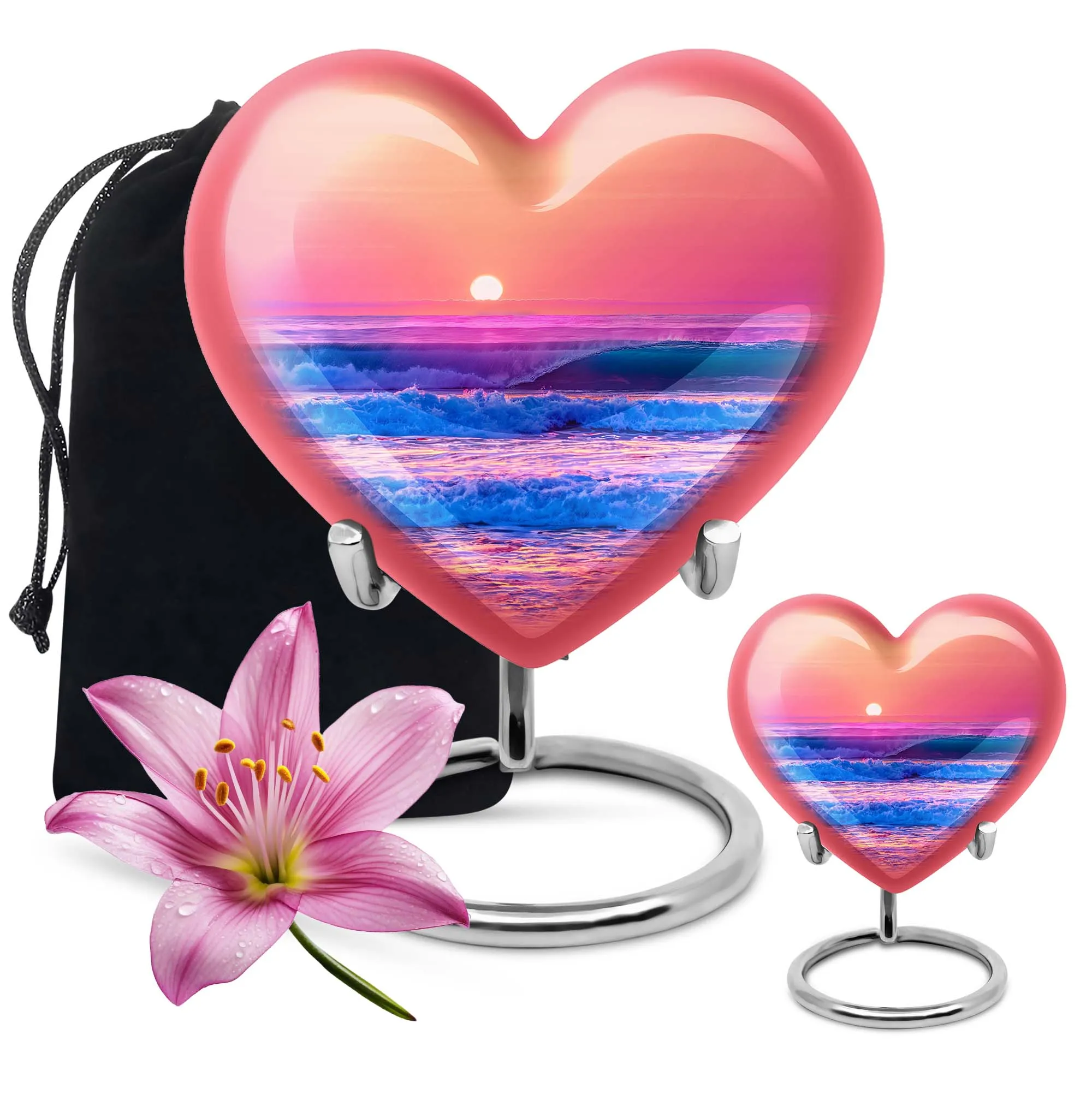 Ocean Waves Companion: Butterfly Desire Heart Urn for Loved Ones