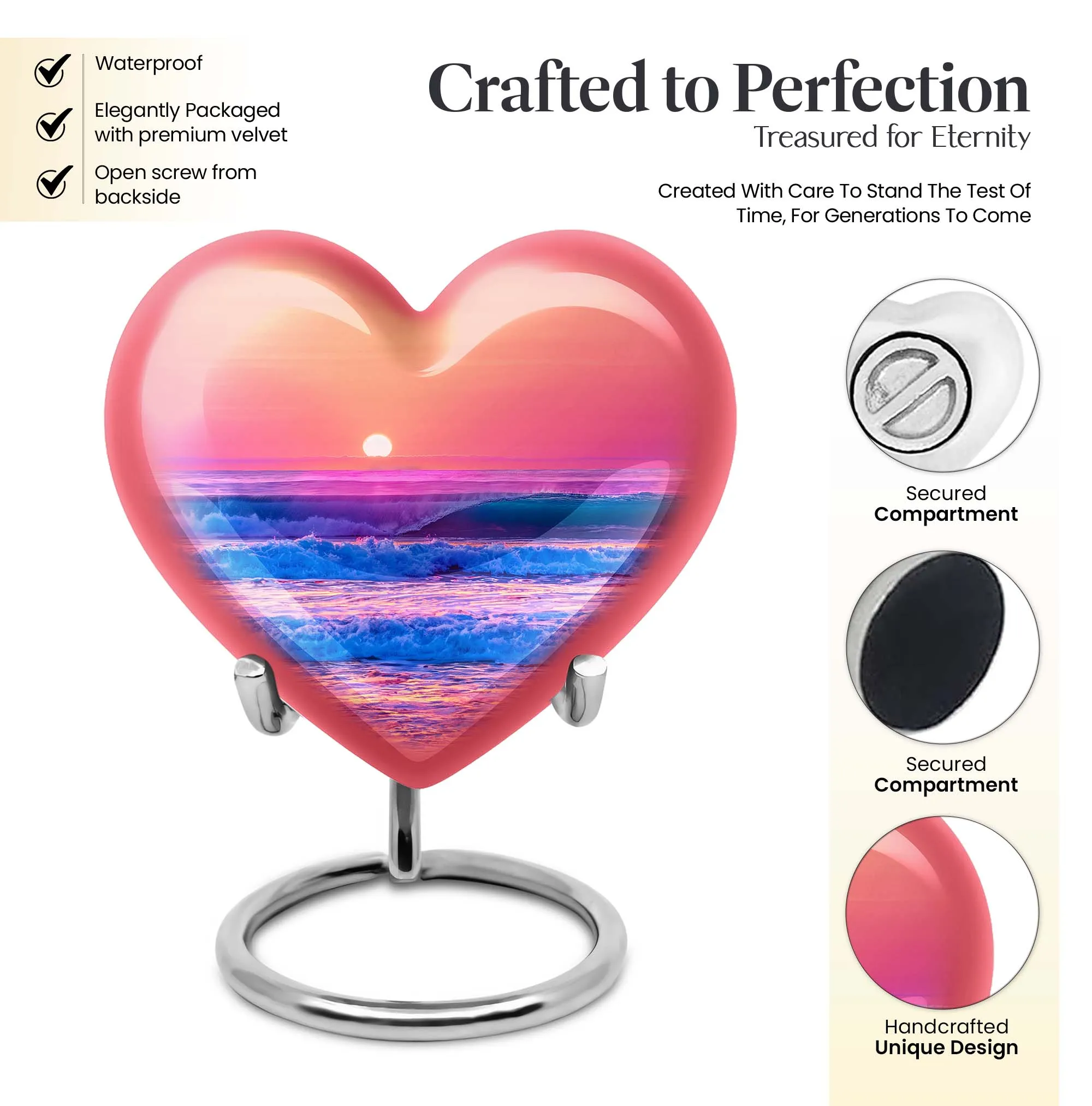 Ocean Waves Companion: Butterfly Desire Heart Urn for Loved Ones