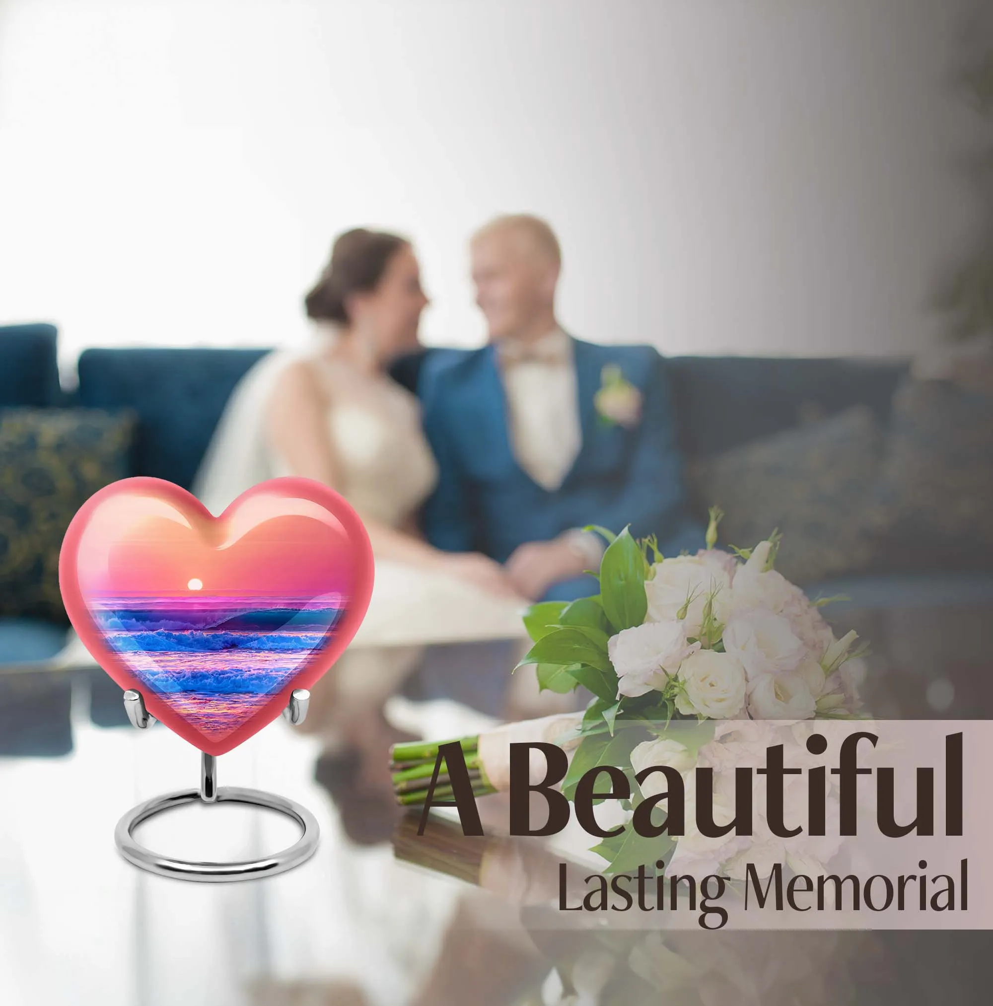 Ocean Waves Companion: Butterfly Desire Heart Urn for Loved Ones