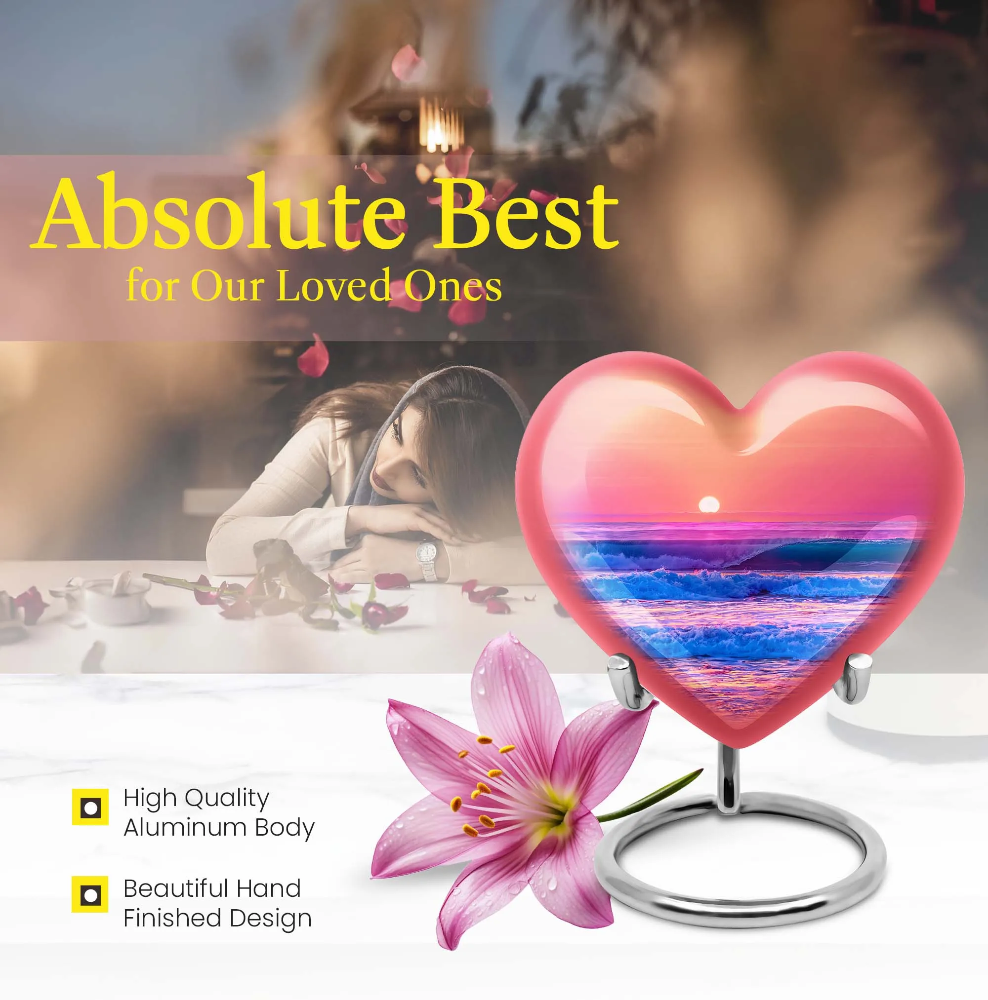 Ocean Waves Companion: Butterfly Desire Heart Urn for Loved Ones