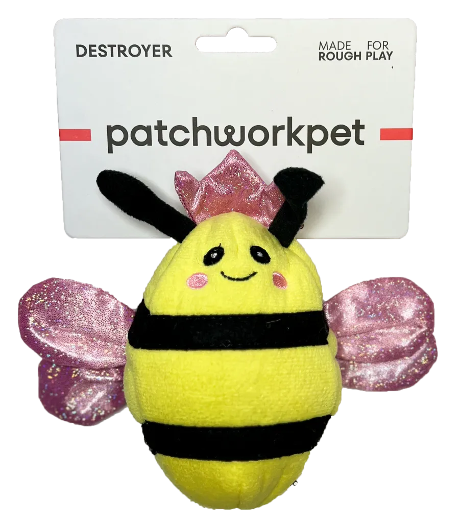 Patchwork Pet Prickles Queen Bee with Bumble Bee Dog Toy