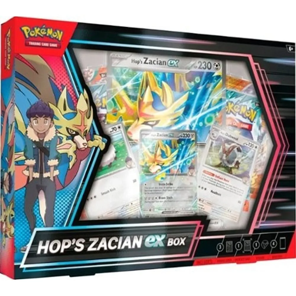 Pokemon 10-10134-102 Trading Card Game Hops Zacian Ex Box