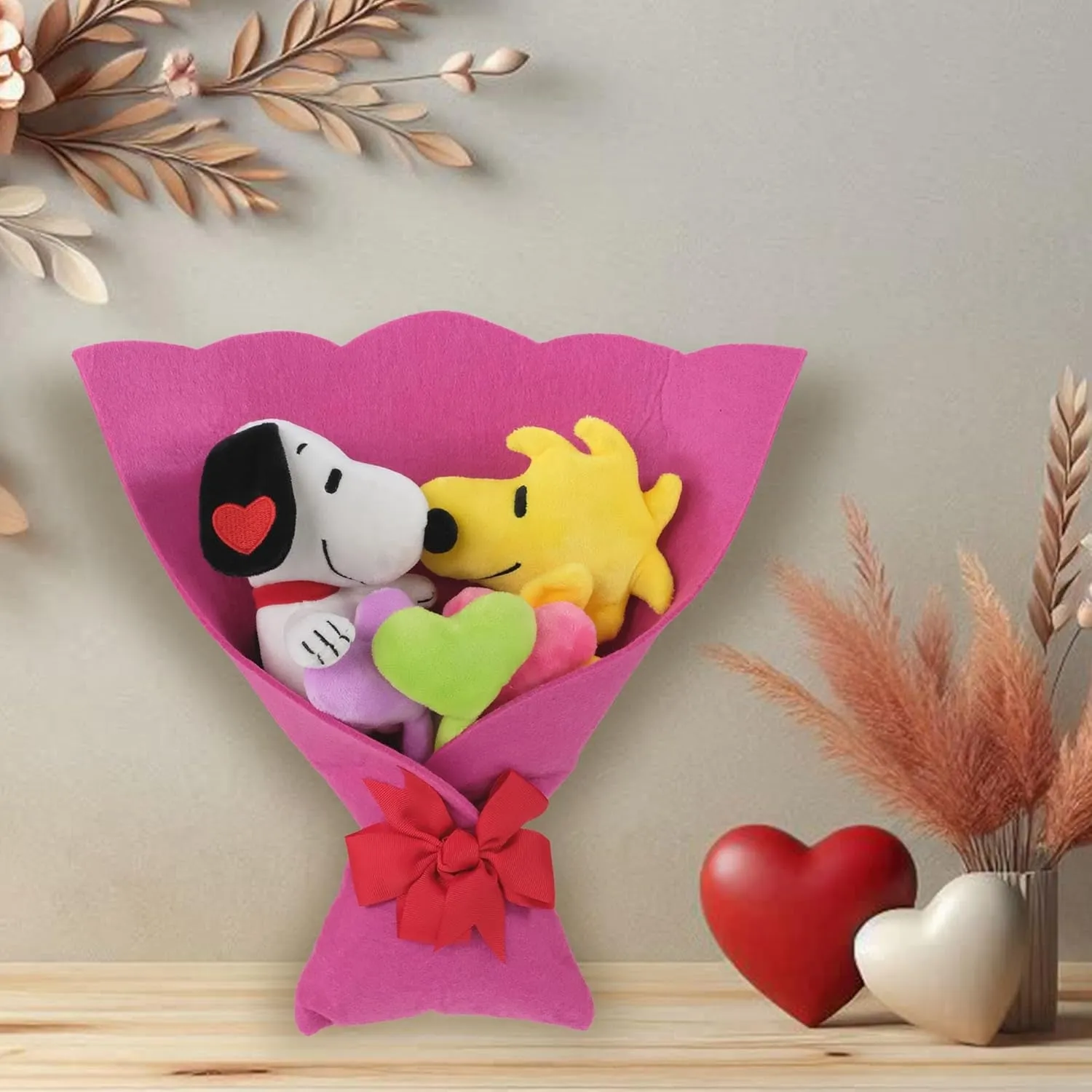 Ruz ruzbouquet Valentine's Day Plush Bouquet with Snoopy and Woodstock Characters