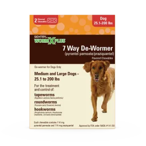 Sentry WormX Plus 7 Way DeWormer Dog Lrg 2CT
