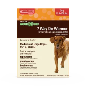 Sentry WormX Plus 7 Way DeWormer Dog Lrg 6CT