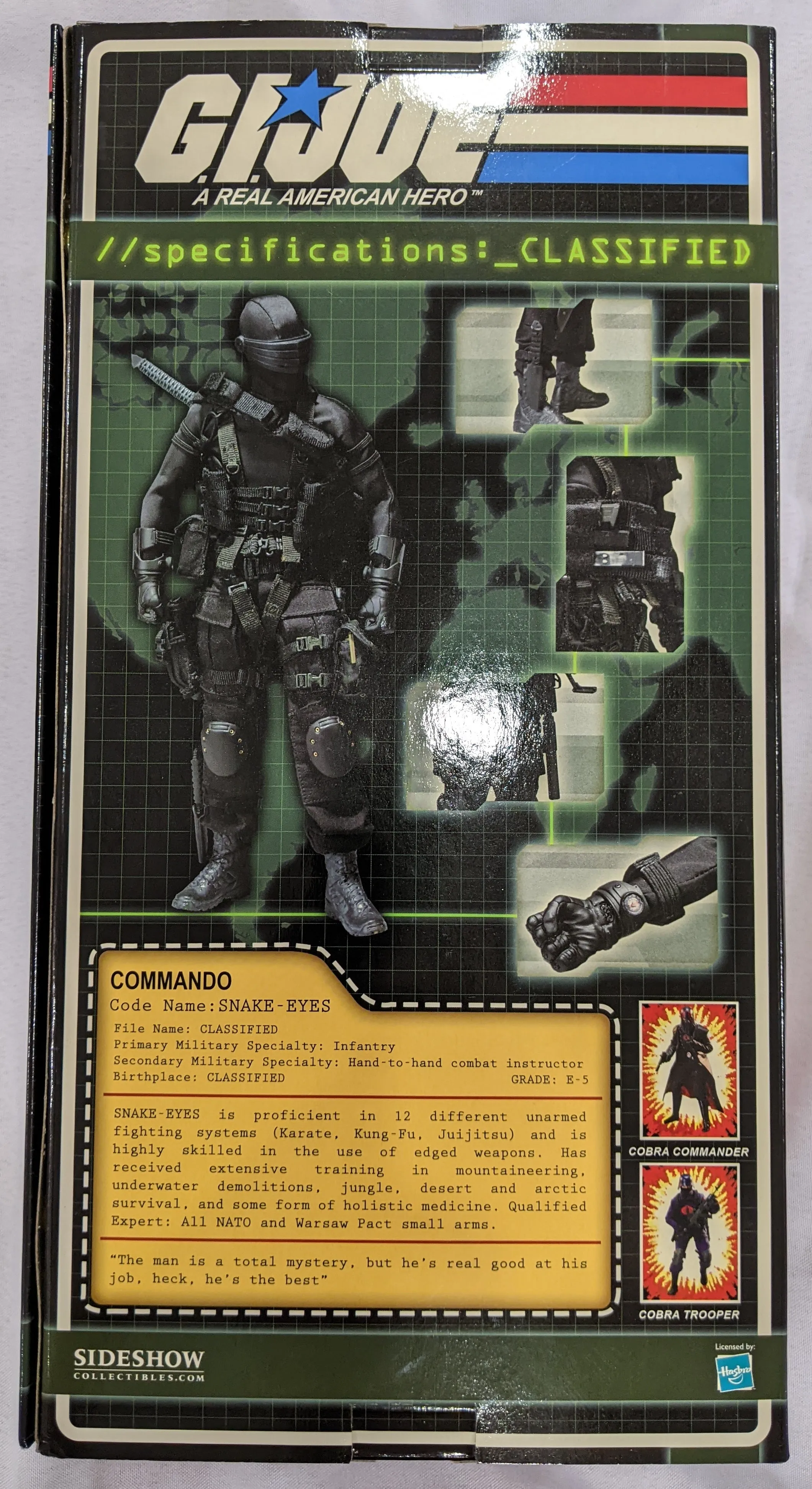 Sideshow Collectible 1/6 G.I. Joe Commando Snake Eyes Sixth Scale Figure - A *Open Box*