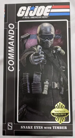Sideshow Collectible 1/6 G.I. Joe Commando Snake Eyes with Timber Sixth Scale Figure *Open Box*