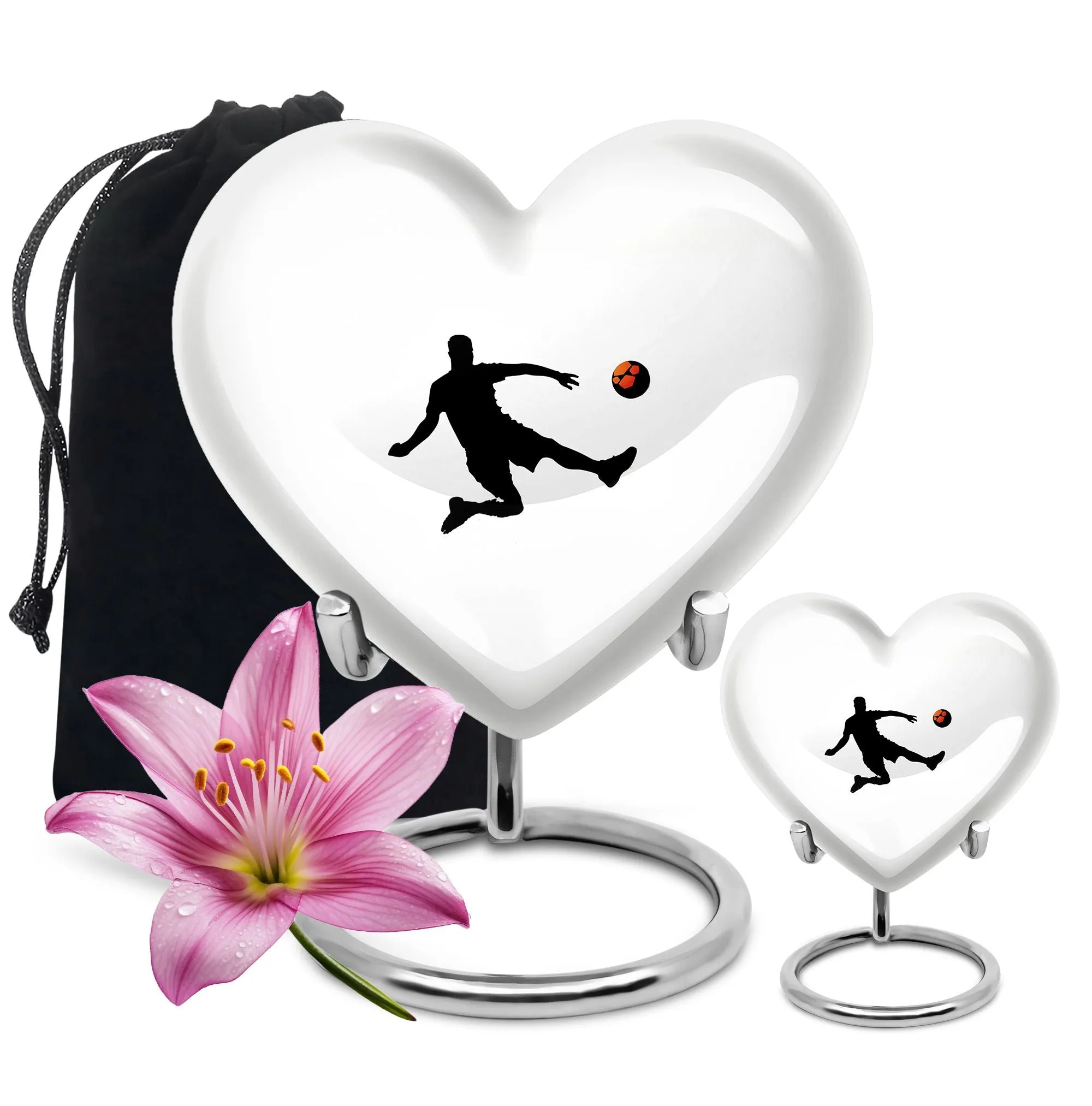 Soccer Tribute Keepsake Feminity Preserved Memorial Urn