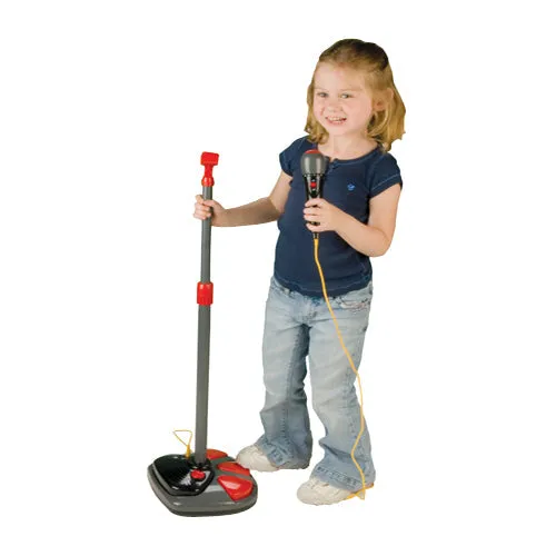 Stage Microphone with Sound Effects & Foot Pedals | Adjustable Stand, Applause, Drum Sounds