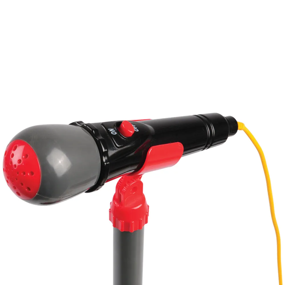 Stage Microphone with Sound Effects & Foot Pedals | Adjustable Stand, Applause, Drum Sounds