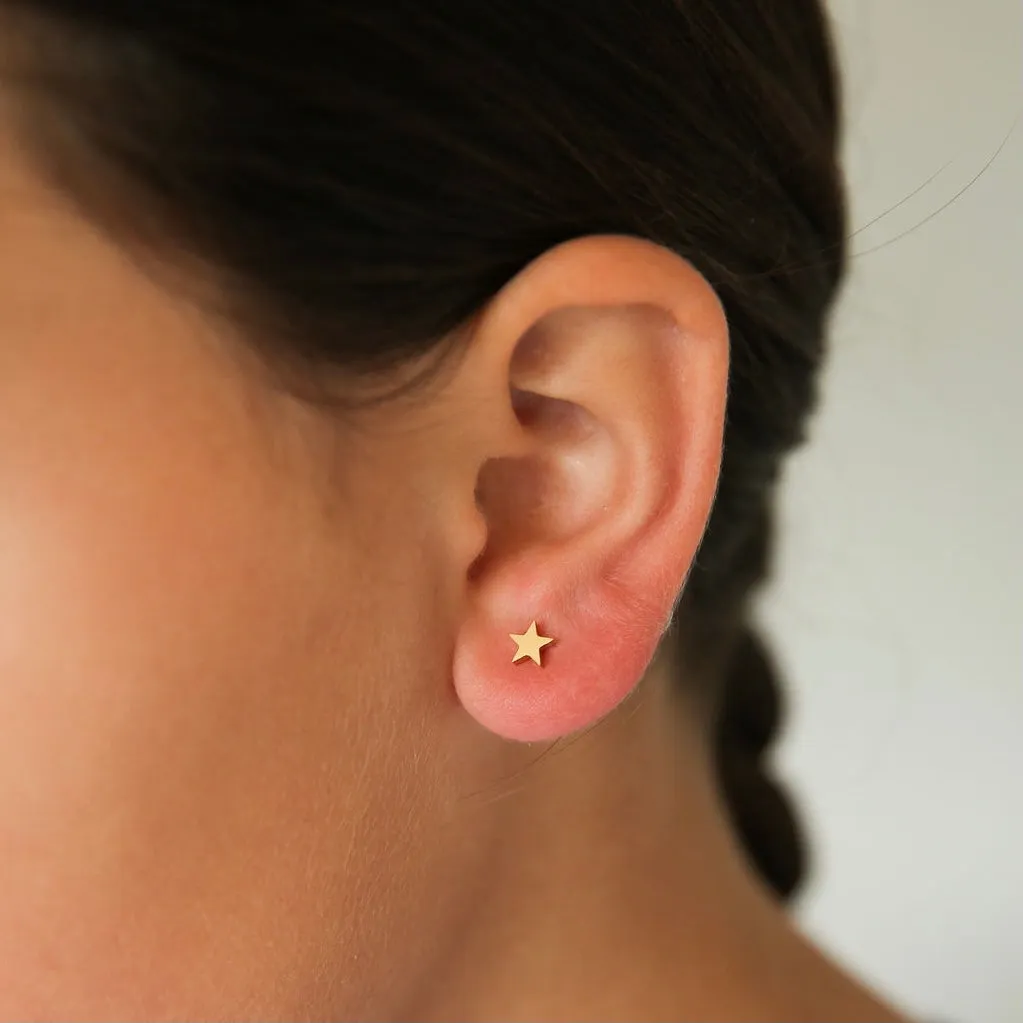 Star Earrings - 18K Gold Plated, Hypoallergenic