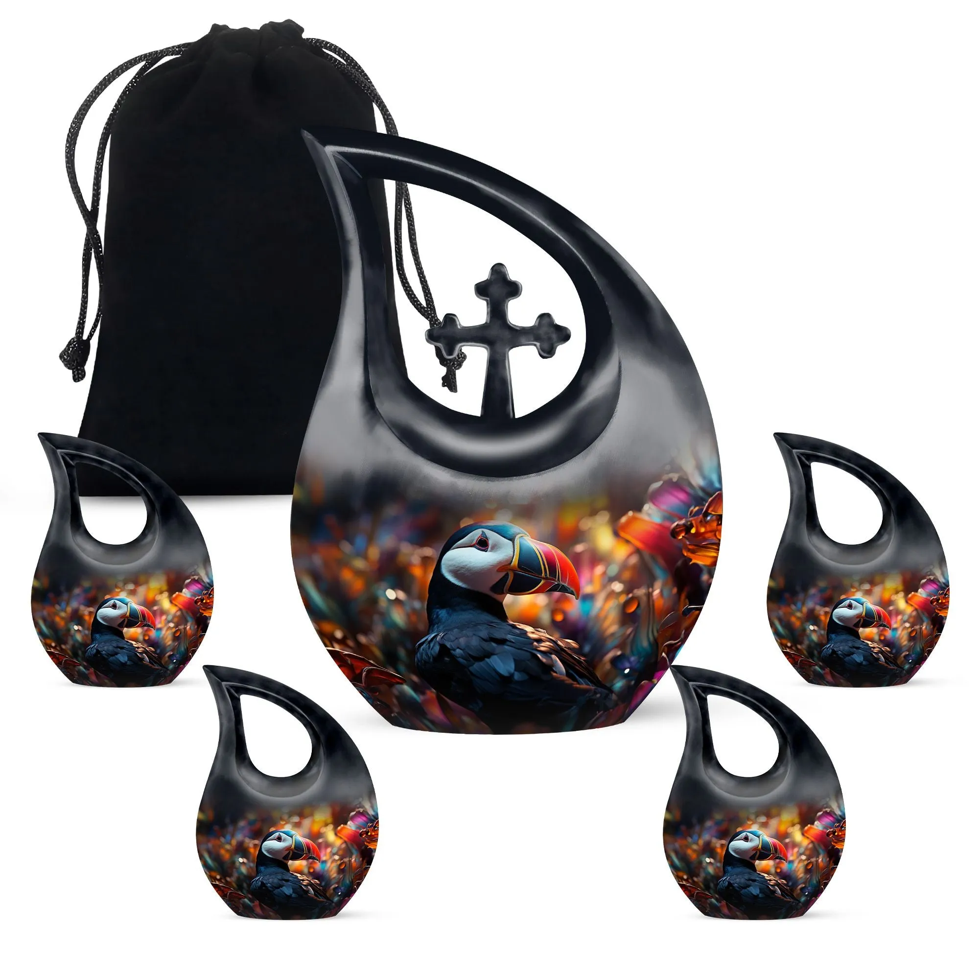 Toucans Eternal Rest: Personalized Cross-Drop Human Ashes Urn