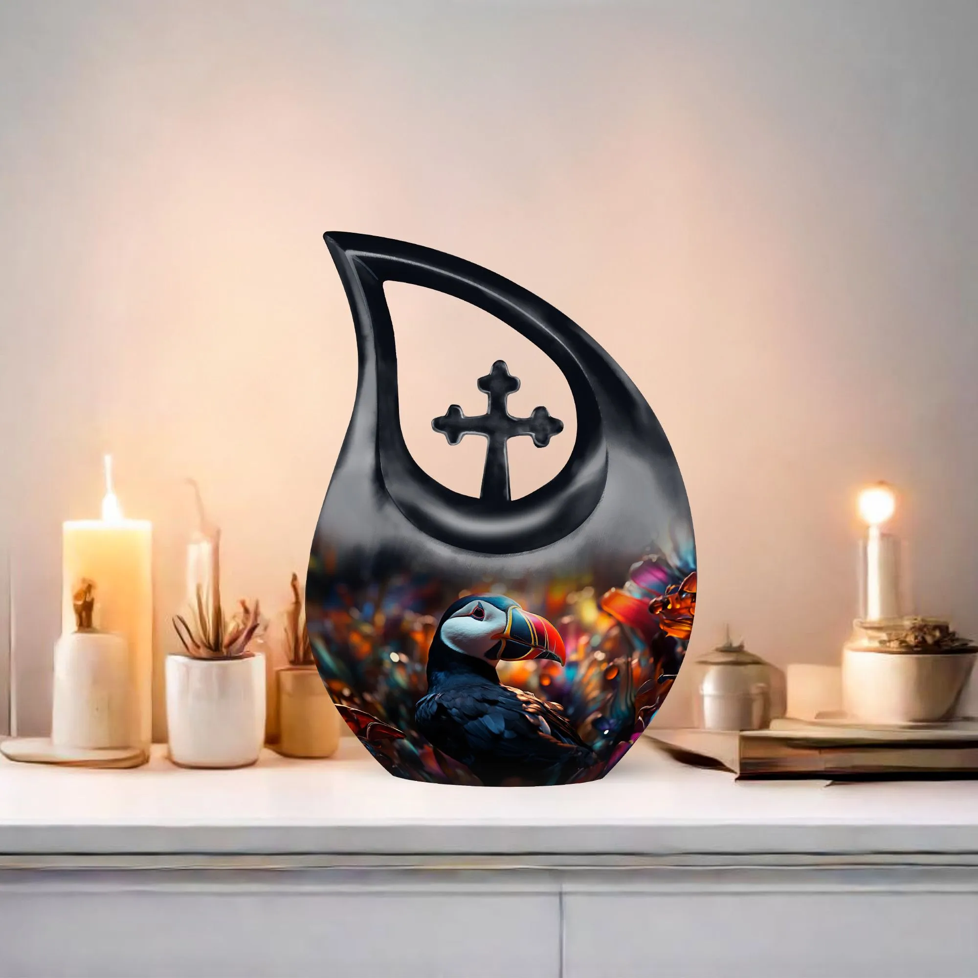 Toucans Eternal Rest: Personalized Cross-Drop Human Ashes Urn