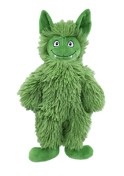 Trick or Treat Fuzzy Green Monster Halloween Dog Toy