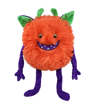 Trick or Treat Fuzzy Pumpkin Halloween Dog Toy