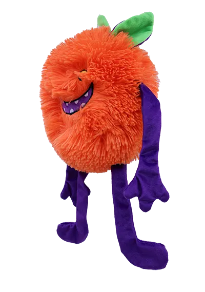 Trick or Treat Fuzzy Pumpkin Halloween Dog Toy