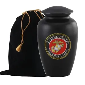 United States Marine Corps Black Cremation Urn