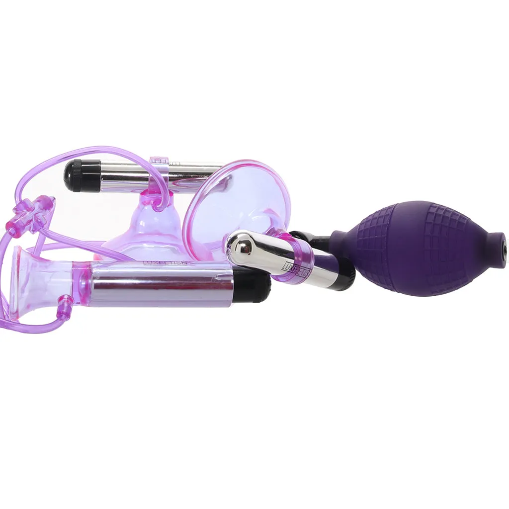 Vibrating Nipple Suckers with Clitoral Pump